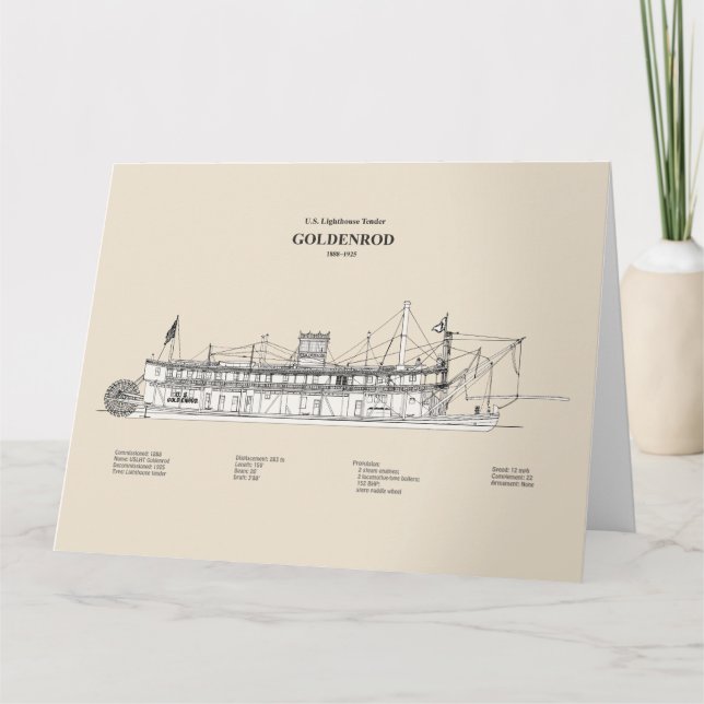 USCG Lighthouse Tender Goldenrod - SBD Thank You Card (Front)