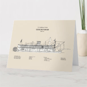 USCG Lighthouse Tender Goldenrod - SBD Thank You Card