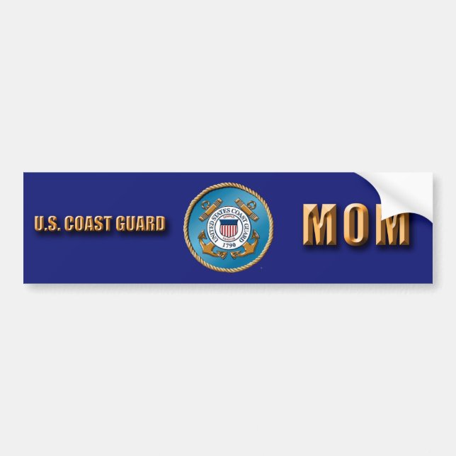 USCG Mom Bumper Sticker (Front)