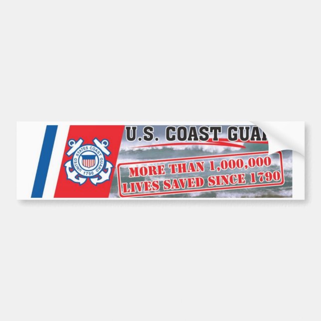 USCG One Million Lives Saved Bumper Sticker (Front)