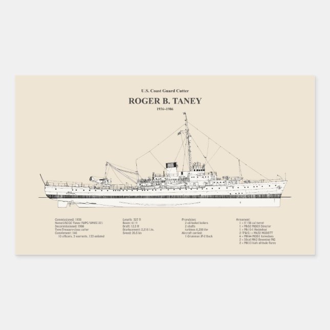 USCG Roger B. Taney whec-37 - SBD Sticker (Front)