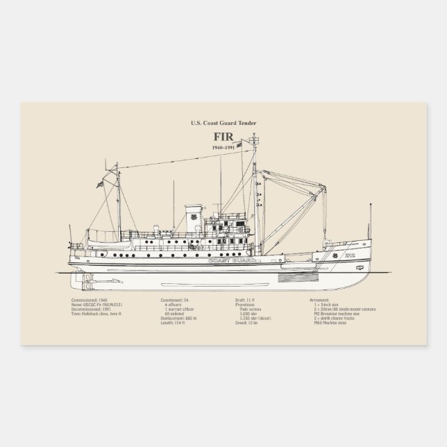 USCG Tender Fir wlm-212 - SBD Sticker (Front)