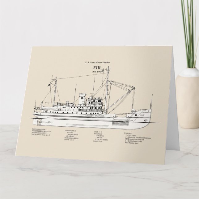 USCG Tender Fir wlm-212 - SBD Thank You Card (Front)