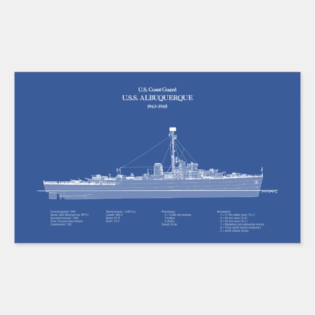 USCG USS Albuquerque PF-7 – ABD Sticker (Front)