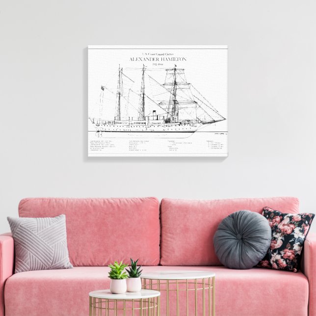 USCGC Alexander Hamilton wix-272 - SBD Canvas Print (Insitu(LivingRoom))