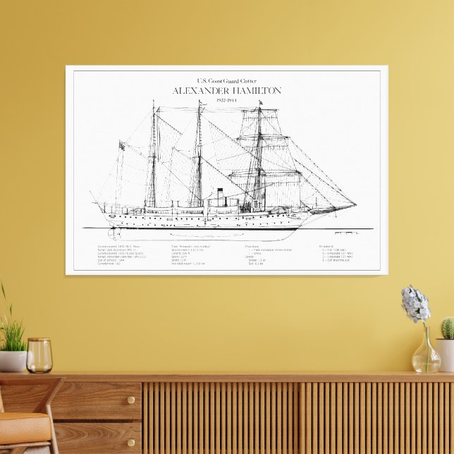 USCGC Alexander Hamilton wix-272 - SBD Canvas Print (Insitu(LivingRoom))