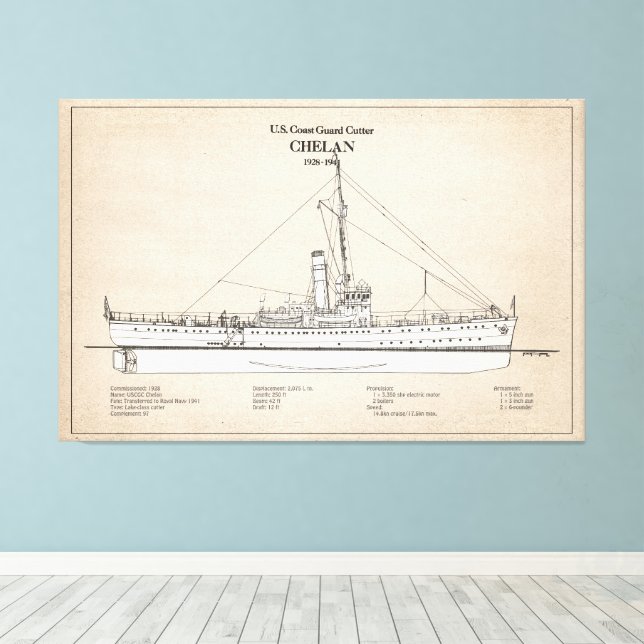 USCGC Chelan - SBD Canvas Print (Insitu(Wood Floor))