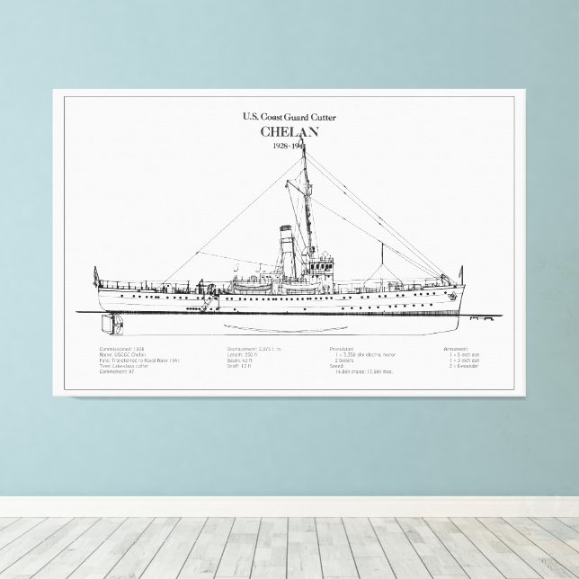USCGC Chelan - SBD Canvas Print (Insitu(Wood Floor))