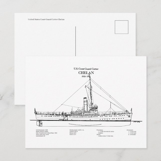 USCGC Chelan - SBD Postcard (Front/Back)