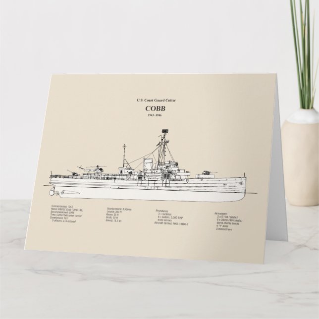 USCGC Cobb wpg-181 - SBD Thank You Card (Front)