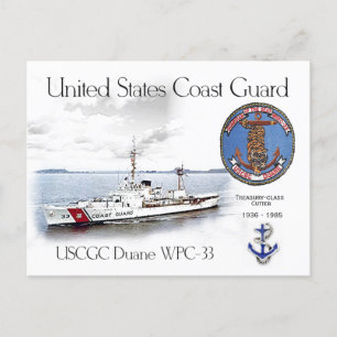 USCGC DUANE WPC-33 CUTTER POSTCARD
