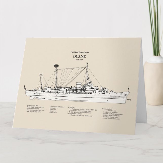 USCGC Duane wpg-33 - SBD Thank You Card (Front)