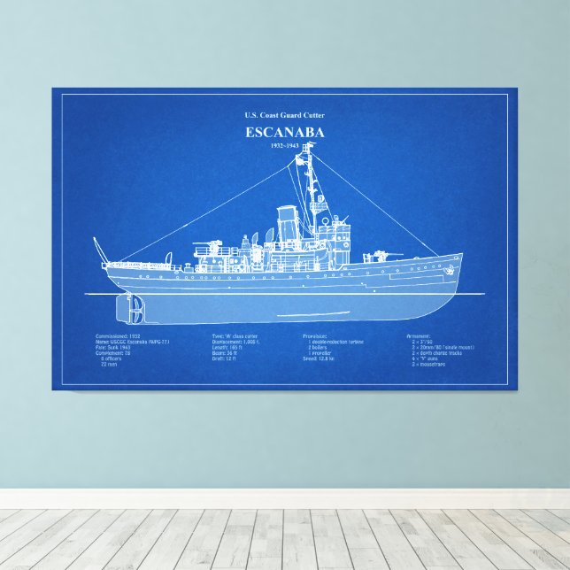 USCGC Escanaba wpc-77 – ABD Canvas Print (Insitu(Wood Floor))