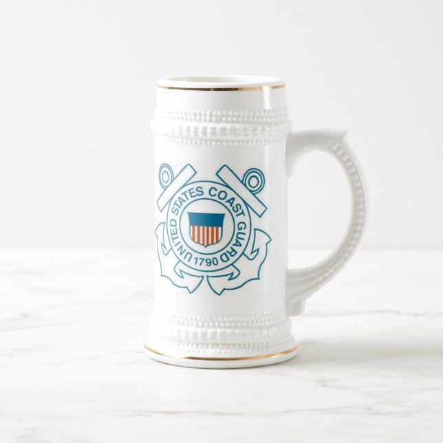 USCGshield, C.G. STA.CAPE DISAPPOINTMENT MORAL ... Beer Stein (Right)