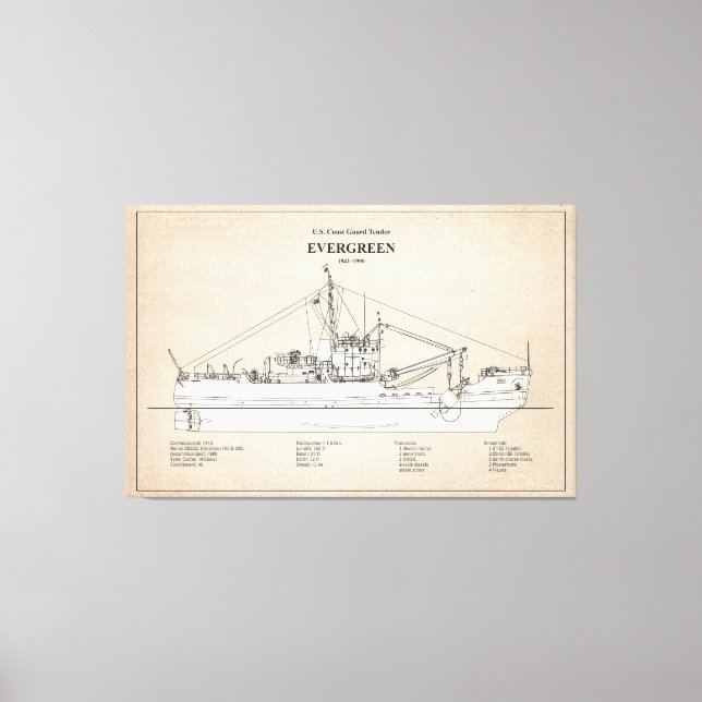 USCGT Evergreen wlb-295 - SBD Canvas Print (Front)