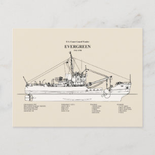 USCGT Evergreen wlb-295 - SBD Postcard