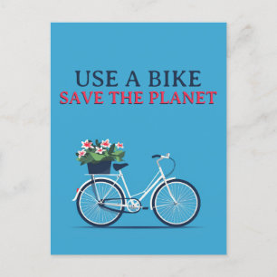 Use a Bike Save the Planet Postcard