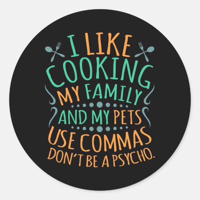 Use Commas English Language Teacher Teach Student Classic Round Sticker (Front)