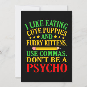 Use Commas English Language Teacher Teach Student Thank You Card