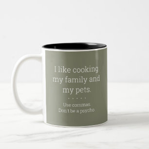 Use Commas - Grammar Rule Mug - Olive