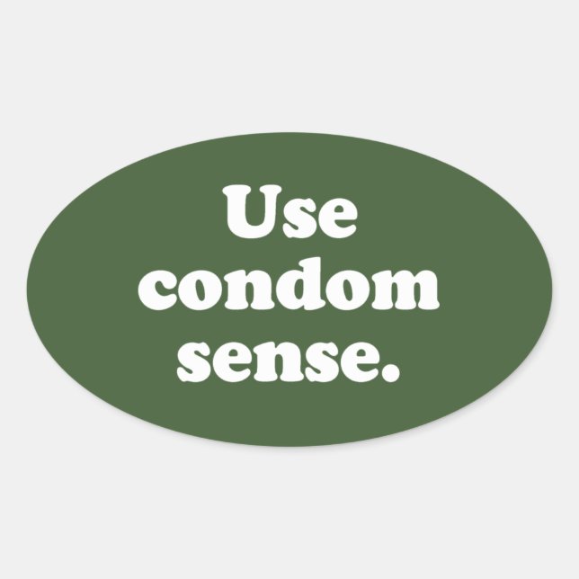 USE CONDOM SENSE OVAL STICKER (Front)