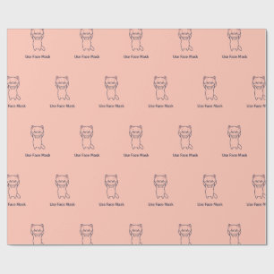 USE FACE MASK KITTEN Wrapping Paper