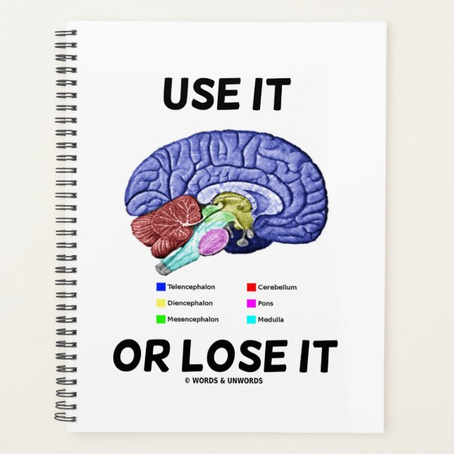 Use It Or Lose It Anatomical Brain Advice Humour Planner (Front)