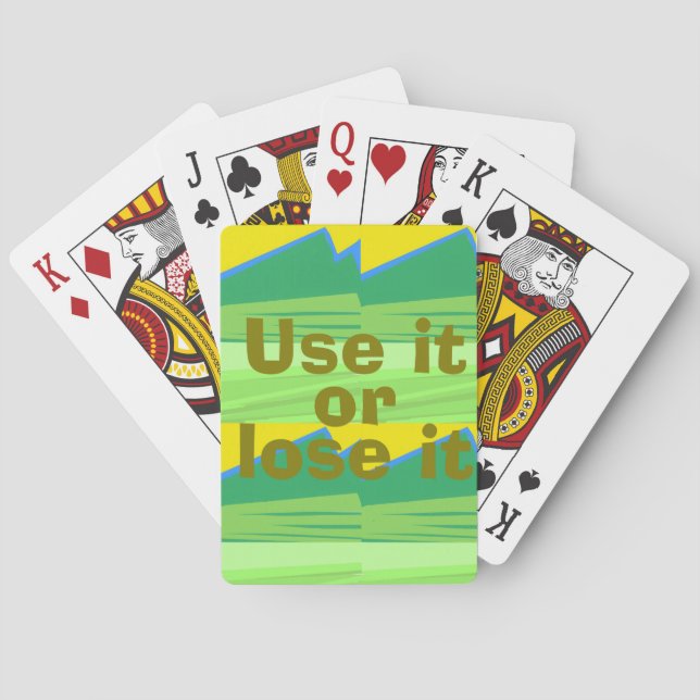 Use it or Lose it Christmas Gift Playing Cards (Back)