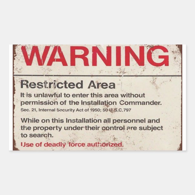 Use of deadly force authorized sticker (Front)