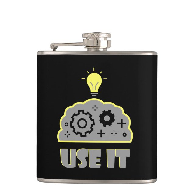 Use your brain hip flask (Front)