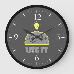 Use your brain large clock