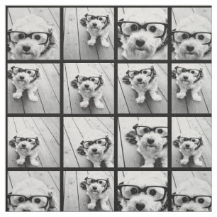 Use Your Favourite 9 photos - Black Background Fabric