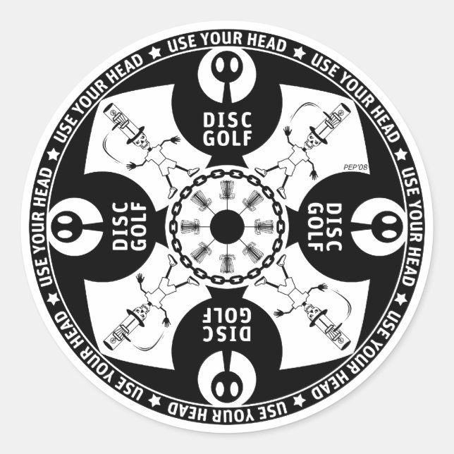 Use Your Head Classic Round Sticker (Front)