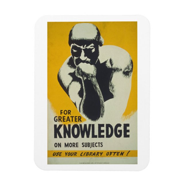 Use Your Library Knowledge Vintage Poster Magnet (Vertical)