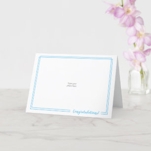 Use Your Own Photo: DoubleBlueBorder Congrats Card