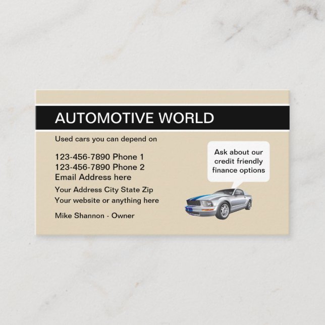 Used Car Dealer Business Card (Front)