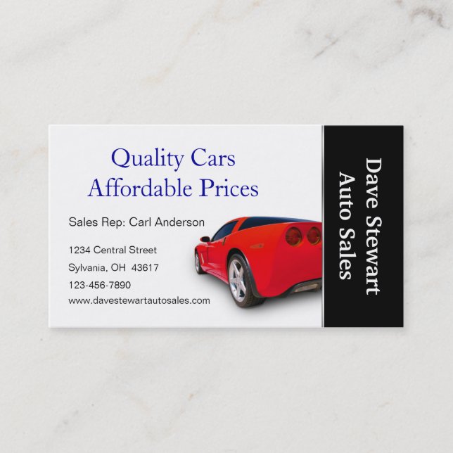 Used Car Dealer Business Card (Front)