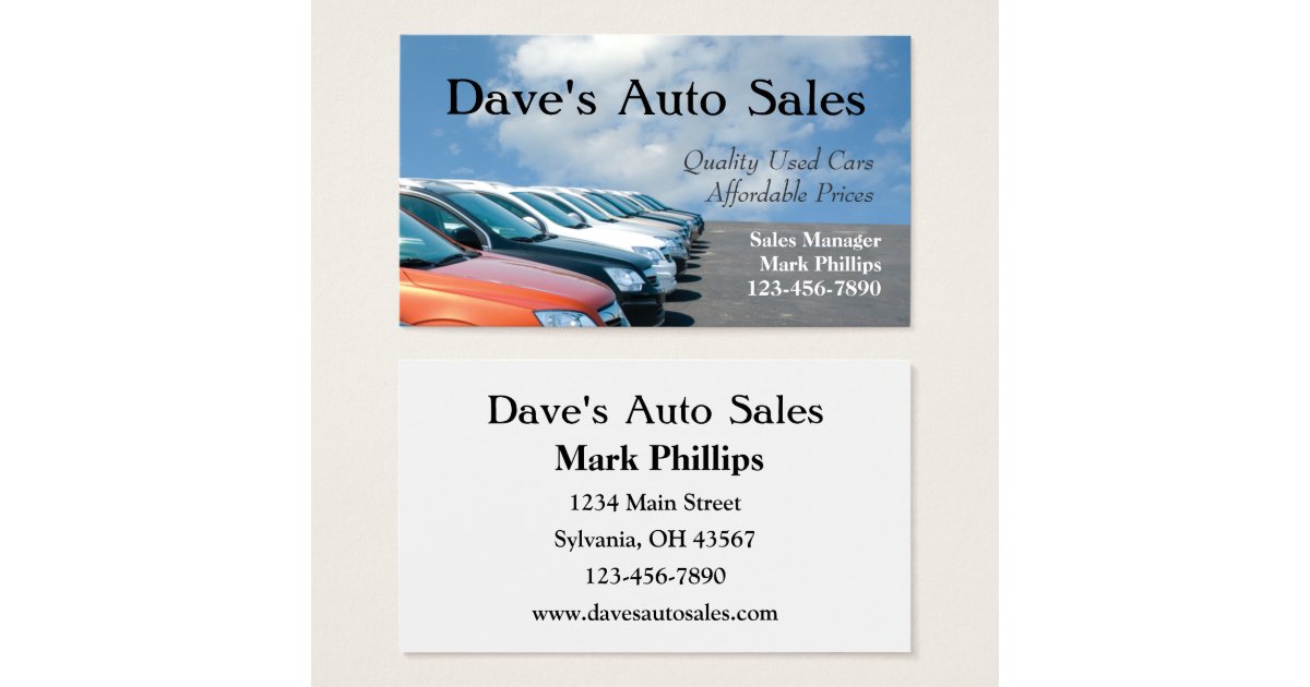 Used Car Salesman Business Card Zazzle