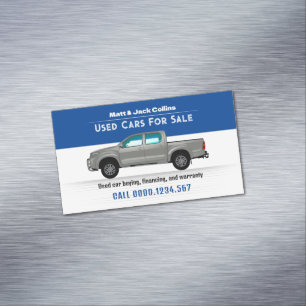 Used Cars For Sales   Parts Services Magnetic Business Card