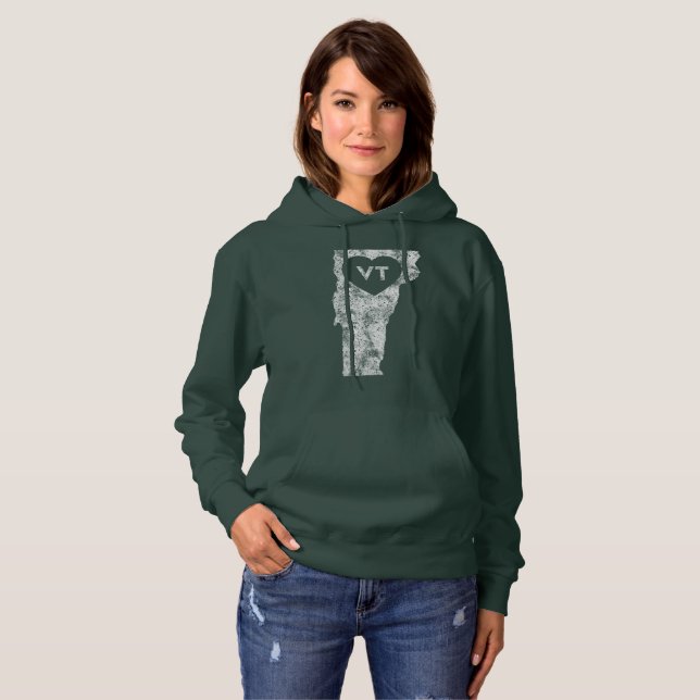Used I Love Vermont Women's Hooded Sweatshirt (Front Full)
