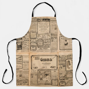 Used paper background. Old newspaper page with vin Apron