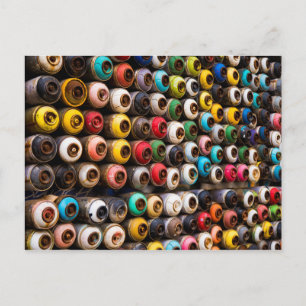 Used Spray Paint Cans Postcard