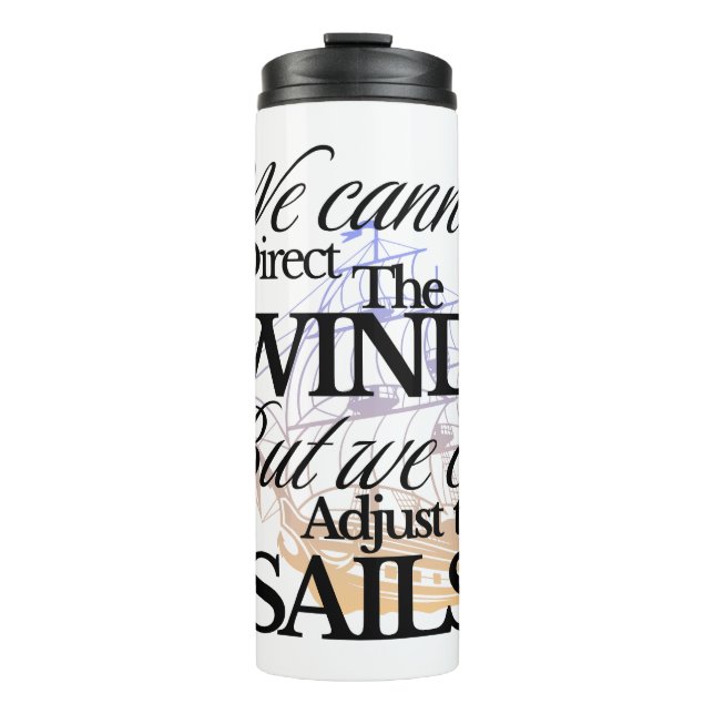 Usefull Black and White Graphic Vintage Thermal Tumbler (Front)