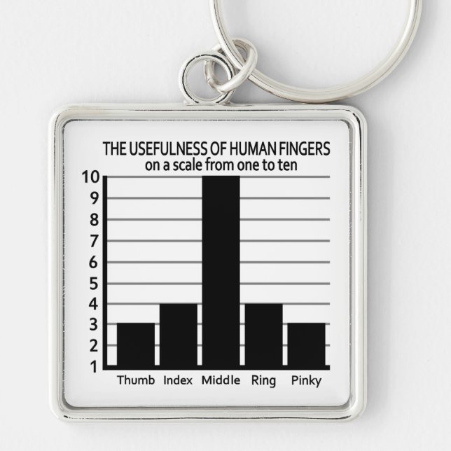 Usefulness of Fingers large premium key chain (Front)
