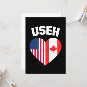 USEH America Canada Flag Funny American Canadian Invitation