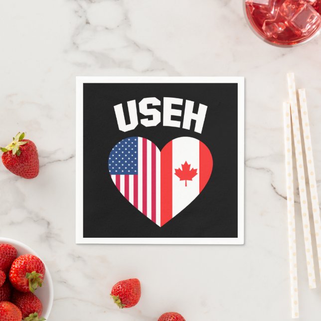USEH America Canada Flag Funny American Canadian Napkin (Insitu)