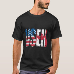 USEH Half American Half Canadian Funny USA Canada  T-Shirt
