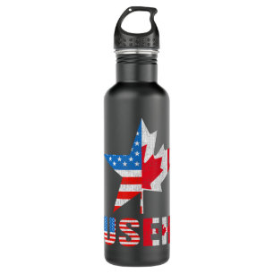 Useh Leaf Canadian American Flag Maple Canada Usa 710 Ml Water Bottle