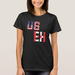 Useh Maple Leaf Us Flag Patriotic Canadian America T-Shirt