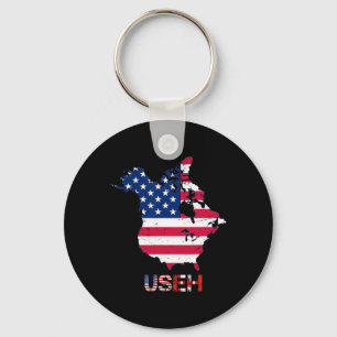 Useh Trump Canada Usa 51st State Map American Flag Keychain